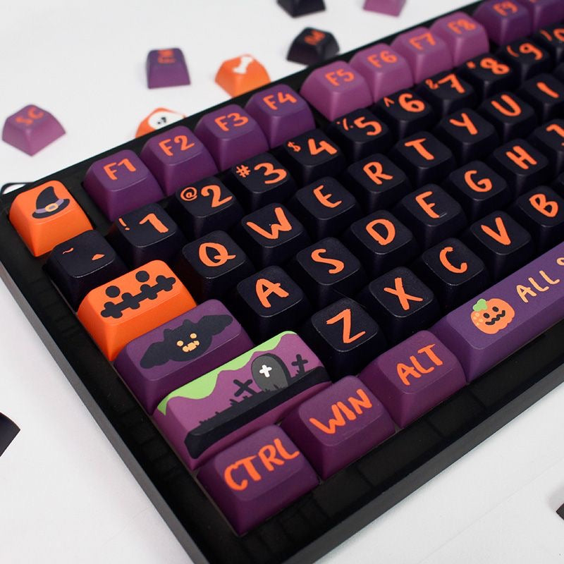 Pusakoa Halloween Black Cat Themed Keycaps